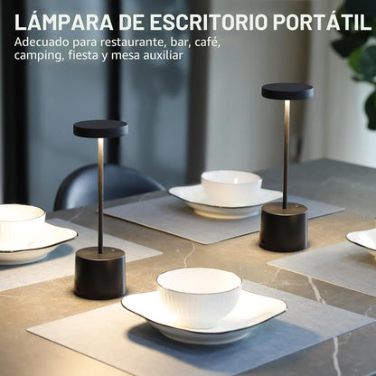 Lámpara de mesa recargable inalámbrica, funciona con batería de 400...