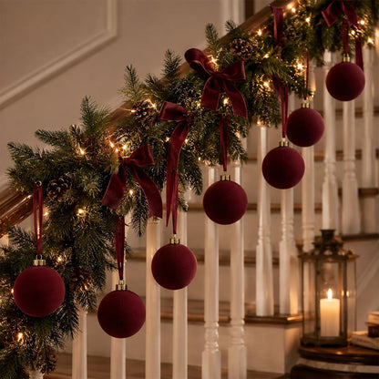 12 adornos grandes de bola de terciopelo de Navidad de 4 pulgadas |...