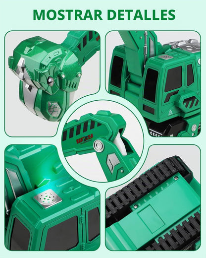 Humzo Excavadora con control remoto para niños de 4 a 7 años, camio...