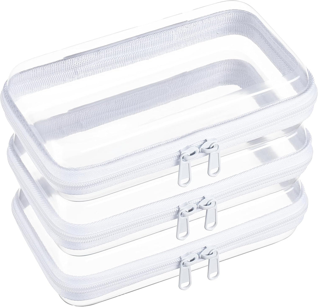 WELPIRT Bolsas transparentes con cremallera rígida, bolsas transpar...