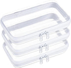 WELPIRT Bolsas transparentes con cremallera rígida, bolsas transpar...