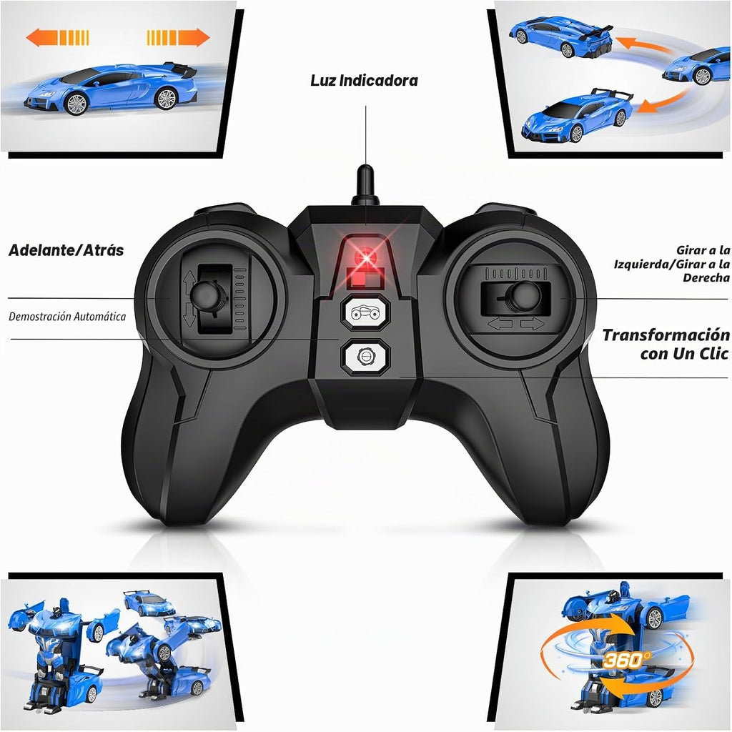 Qumcou Coche de Control Remoto Transformable 1:16, Juguetes para ni...