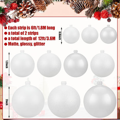 Yuxung - 2 guirnaldas de bolas de Navidad de 6 pies, color blanco |...