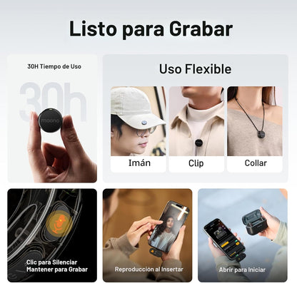 Micrófono Lavalier inalámbrico MAONO Wave T5 para iPhone\/Android\/...