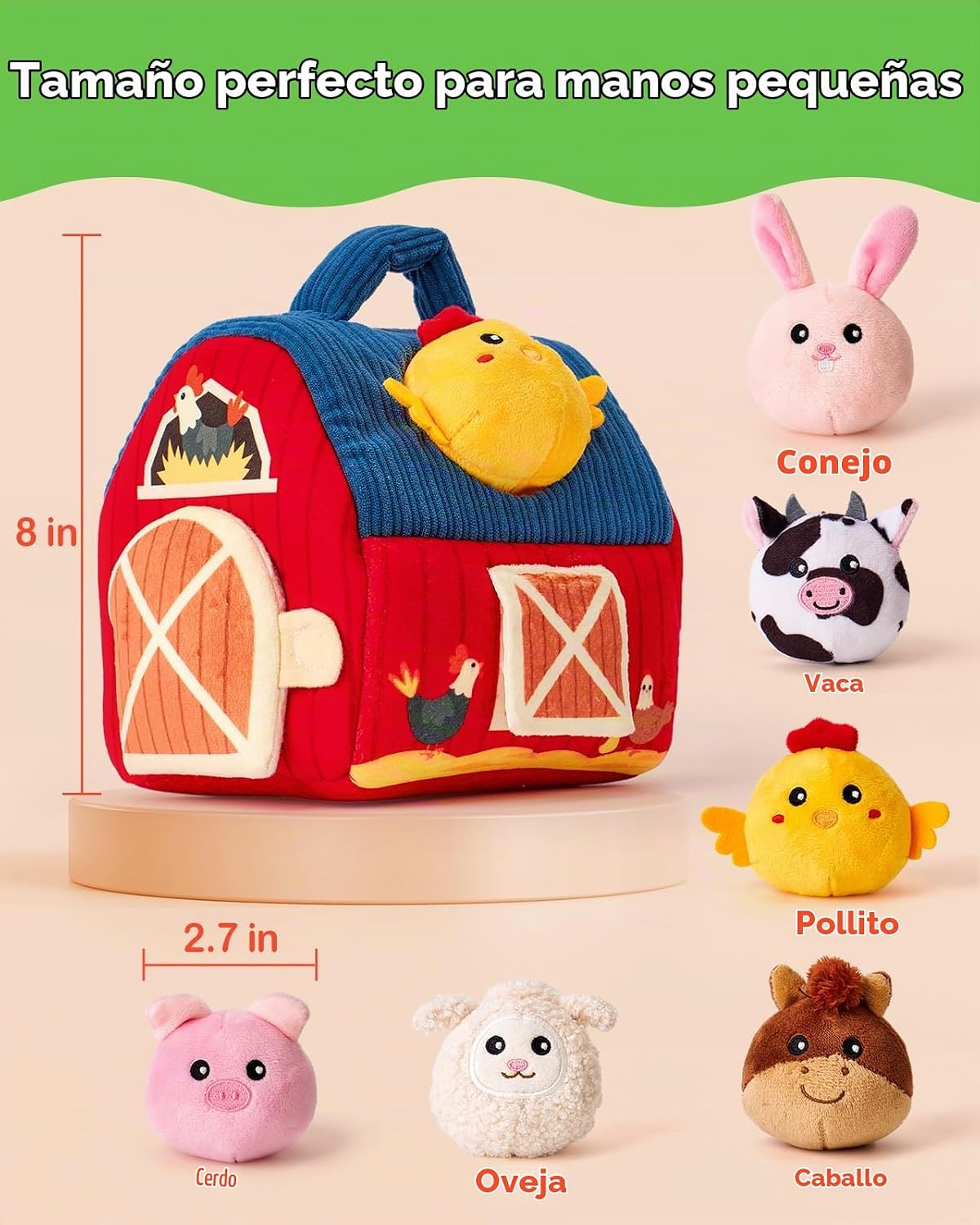 hahaland Juguetes para bebés de 6 a 12 meses - Peluche de animales...