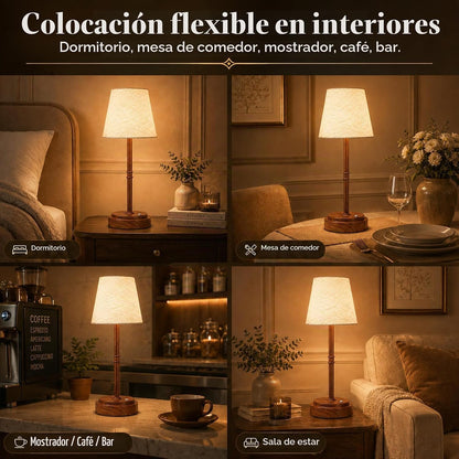 Lámpara de mesa inalámbrica recargable, lámpara de noche con pilas,...