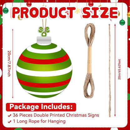 Soaoo - 36 adornos de Navidad para exteriores, color rojo y verde |...