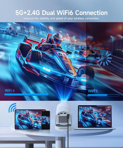Mini proyector con Wifi y Bluetooth, proyector inteligente portátil...