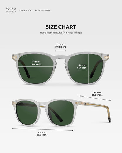 WMP Eyewear - Gafas de sol polarizadas modernas y redondas para hom...