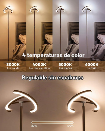 SIBRILLE Lámpara de pie marrón, lámpara de pie moderna regulable si...
