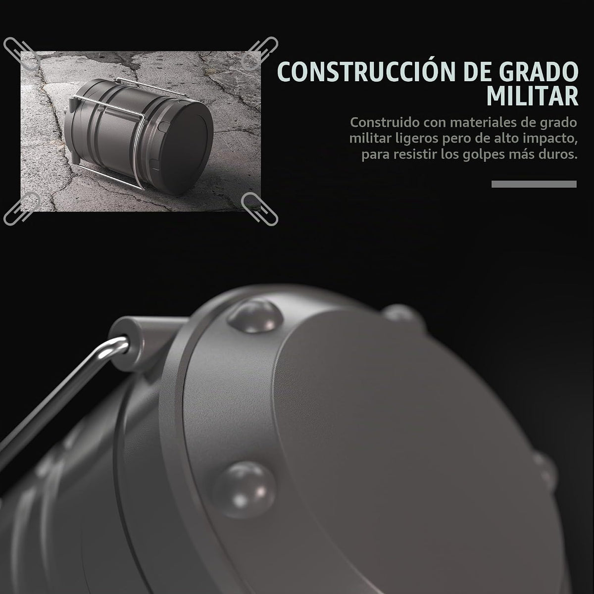 Lichamp Linterna de camping LED, paquete de 4 linternas alimentadas...