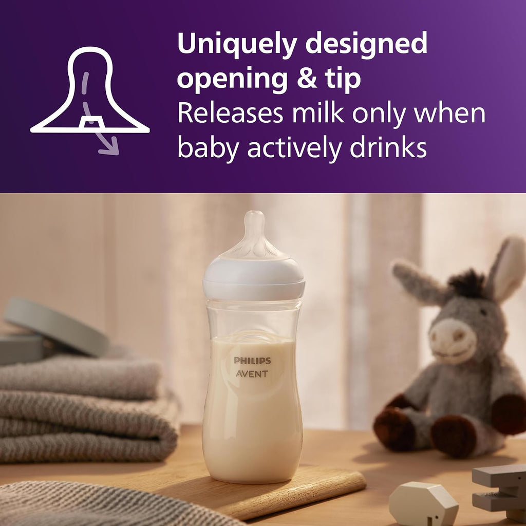 Philips Avent Biberones naturales, flujo rápido, 11 onzas, sin BPA,...