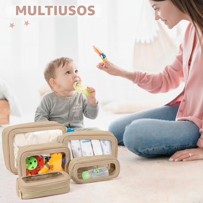 YOPCDJ Juego de 5 bolsas organizadoras para pañales, bolsa de aseo...