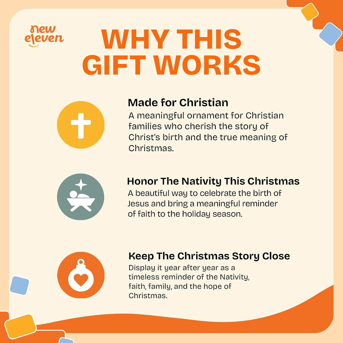 NewEleven Adornos de Navidad de Natividad 2025 \u2013 Regalos crist...