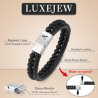 LUXEJEW Regalos para Hombres – Pulsera para Hombre, Pulsera con Ini...