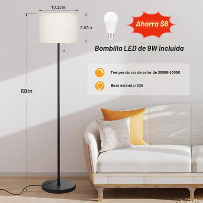 Ambimall - Lámpara de pie moderna para sala de estar y dormitorio,...
