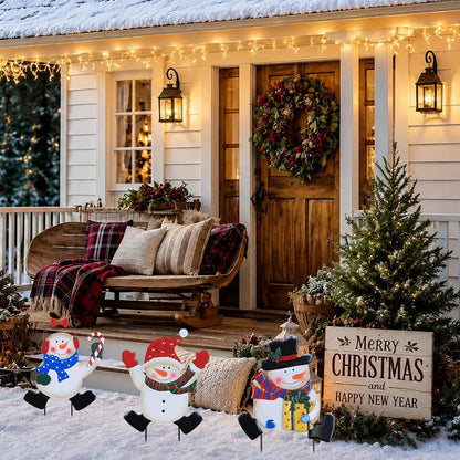 YEAHOME Decoraciones Navideñas para Exteriores, 3 Estacas Decorativ...