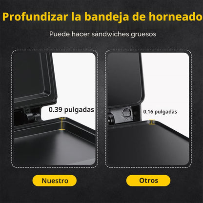 Aigostar Tostadora de Sándwich con Superficie de Parrilla Profunda...
