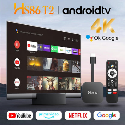2026 Android 14.0 TV Stick HS86 T2 4K 2GB RAM 16GB ROM Doble Wi-Fi...