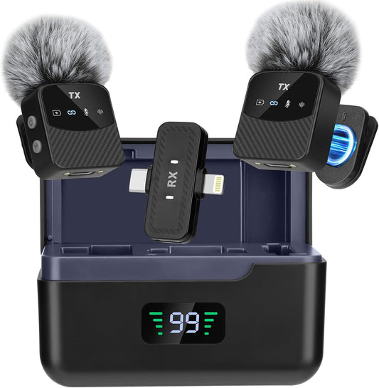 YUANRAN Mini micrófono de solapa inalámbrico para iPhone\/Android\/...