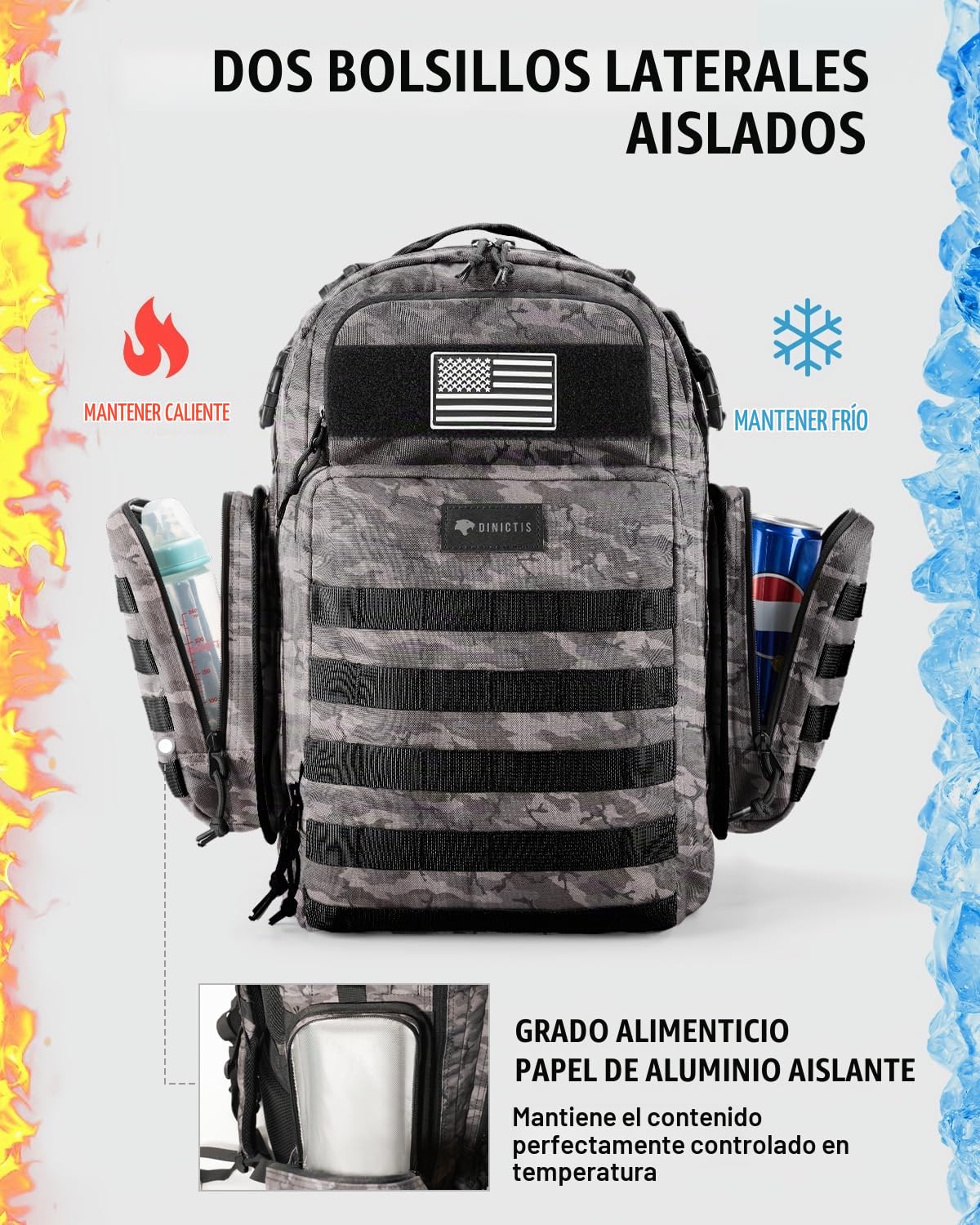 Dinictis Mochila para pañales para papá con cambiador de pañales |...
