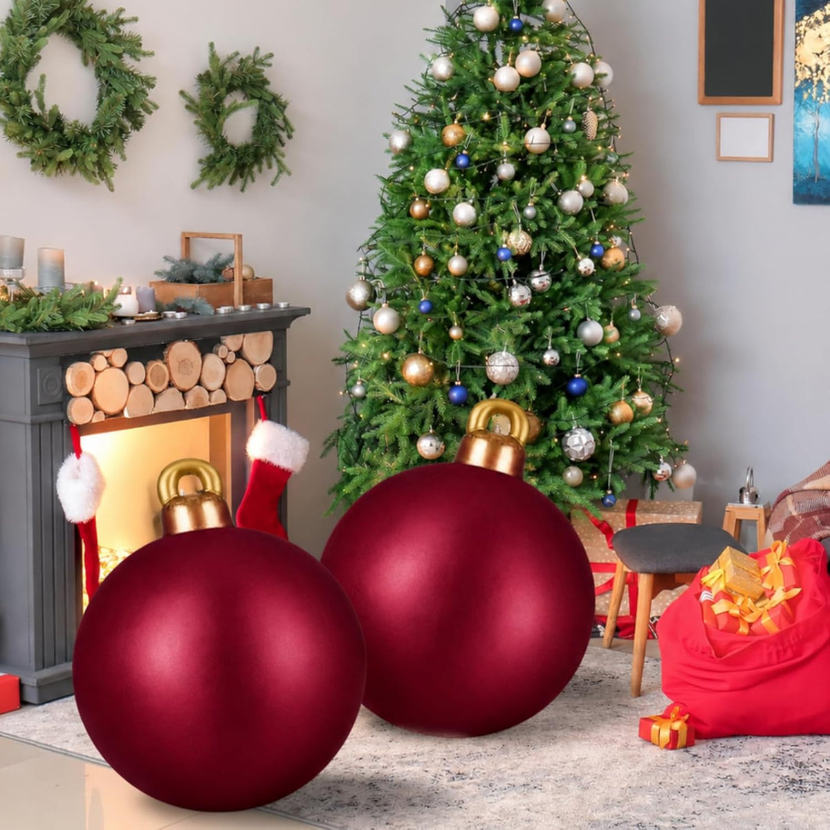 Jetec 2 piezas de 32 pulgadas gigantes de PVC inflables de Navidad...