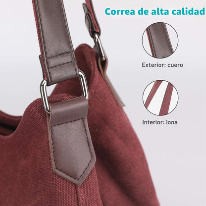 Dourr Bolso para hombro para mujer, con múltiples bolsillos, bolso...