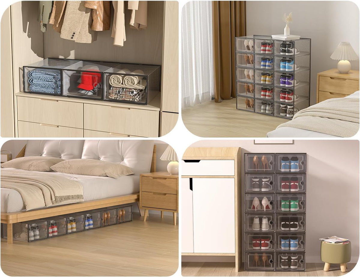 Kuject Cajas de almacenamiento de zapatos XXX-Large, paquete de 12,...