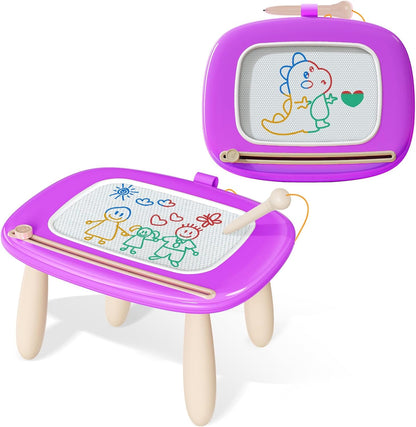 Kikidex Juguetes para niños de 1 a 3 años, tablero magnético de dib...