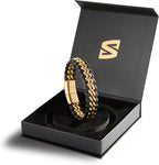 SERASAR | Pulsera de cuero genuino de primera calidad [acero] para...