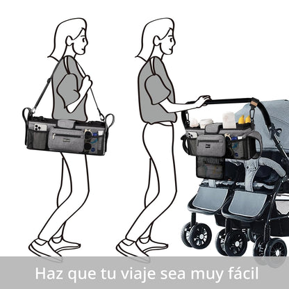 TOPDesign Organizador universal para cochecito de bebé, carrito dob...