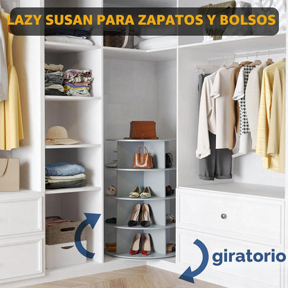 SpaceAid Zapatero giratorio de 4 niveles, torre de exhibición de za...
