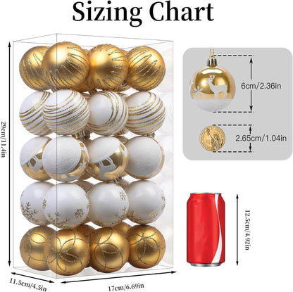 SHareconn - Bolas para árbol de Navidad, 30 unidades, 2.36 pulgadas...