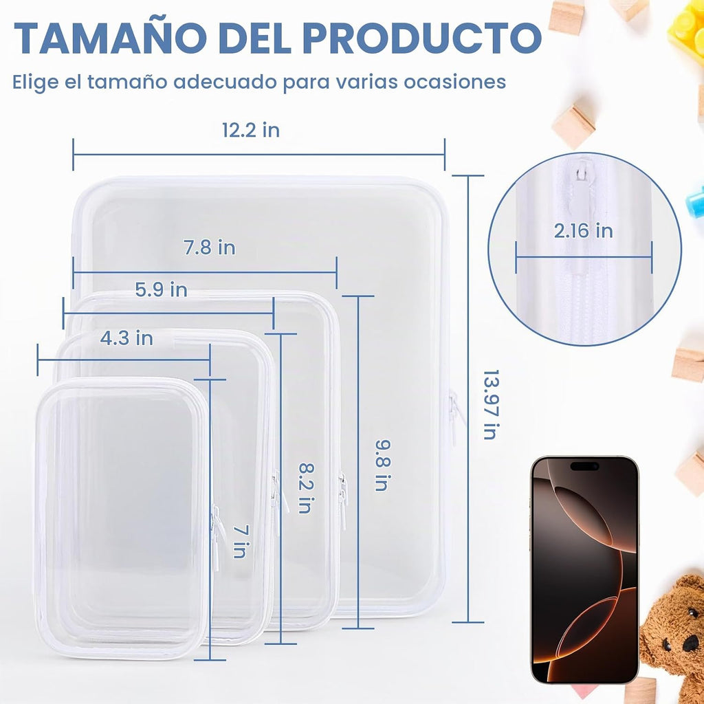 YOPCDJ Funda rígida transparente con cremallera, bolsas transparent...