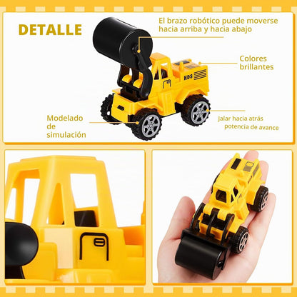 Sosation - Juego de 12 piezas de minivehículos de construcción a gr...