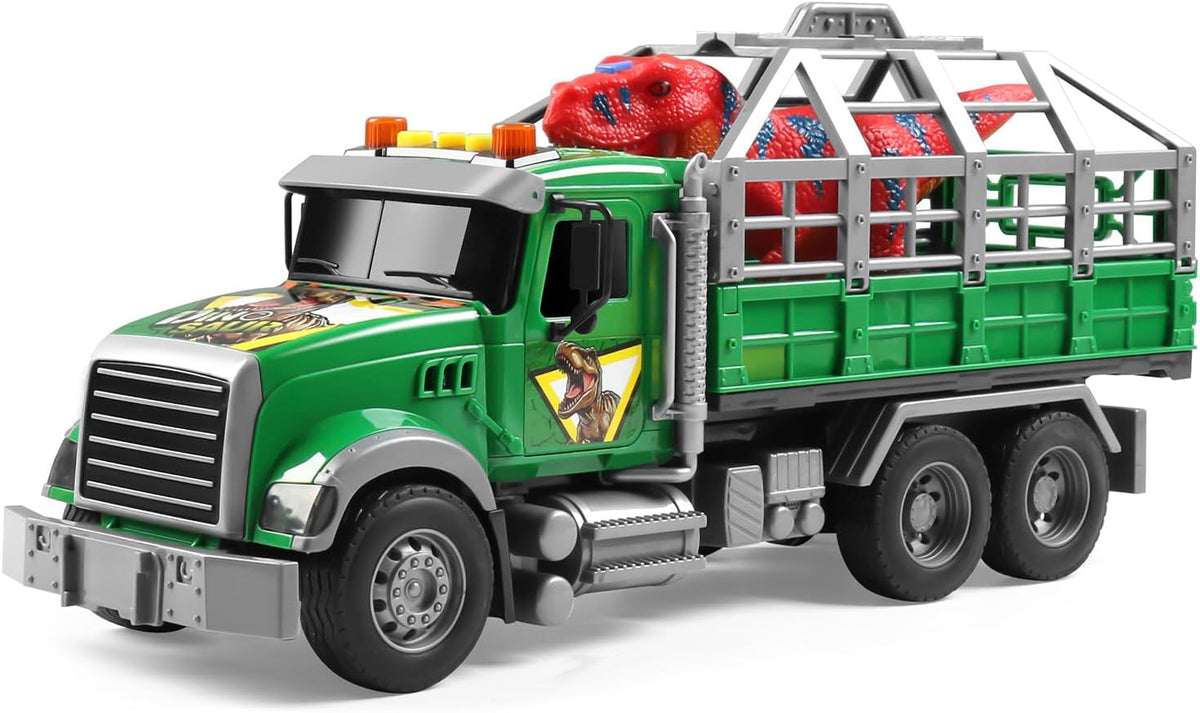 Dwi Dowellin Transportador de camiones de juguete con dinosaurio pa...