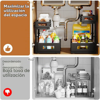 1 paquete de organizadores y almacenamiento para debajo del fregade...