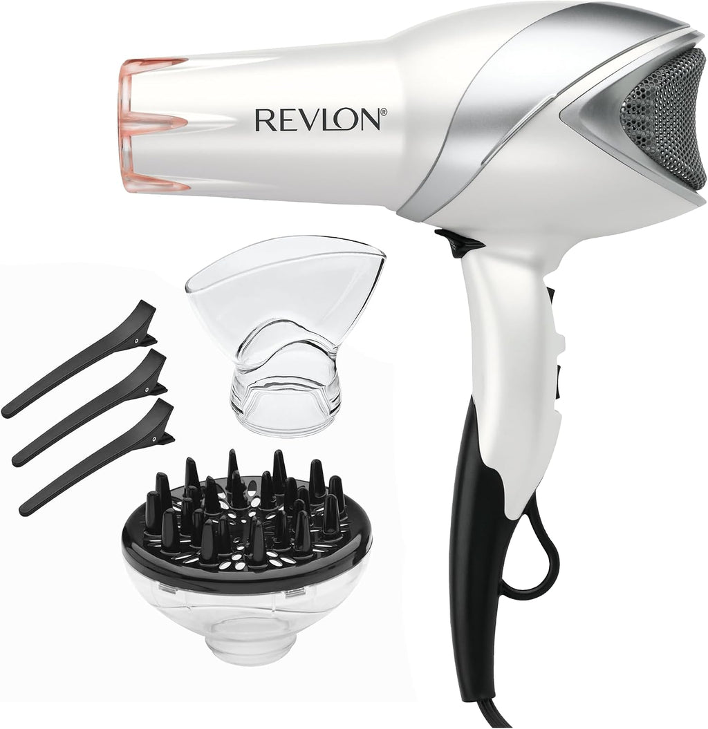 REVLON Secador de pelo iónico por infrarrojos con difusor y concent...