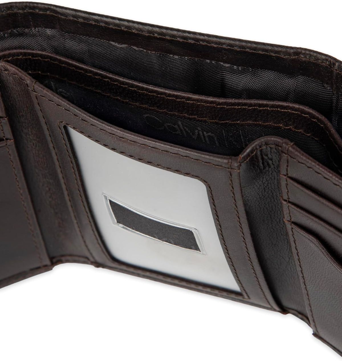 Cartera trifold de cuero con bloqueo RFID para hombre de Calvin Klein