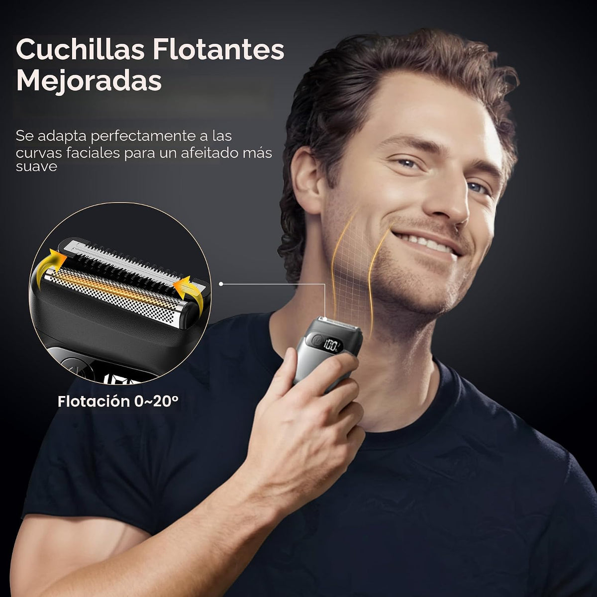 Maquinilla de afeitar eléctrica para hombres, afeitadora de alumini...