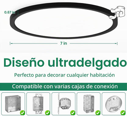 Brightever Lámpara de techo LED de 7 pulgadas, regulable, 1200LM |...