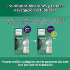 Philips Avent Biberones de vidrio natural, flujo lento, 4 onzas, si...
