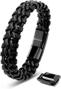 SERASAR | Pulsera de cuero genuino de primera calidad [acero] para...
