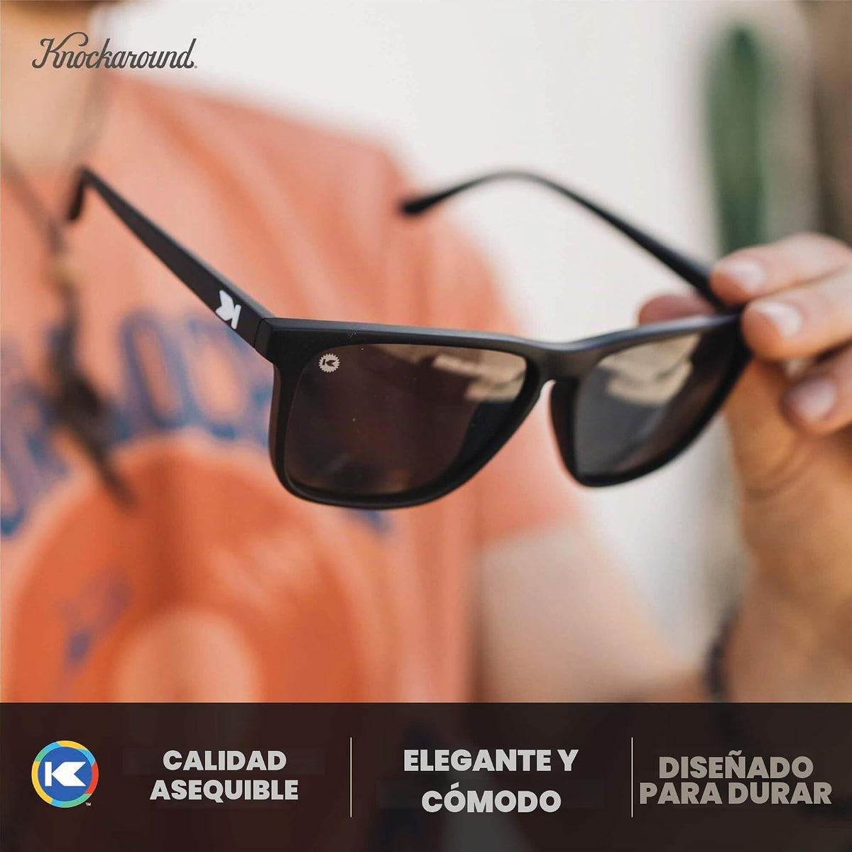 Knockaround Gafas de sol polarizadas cuadradas para hombres y mujer...