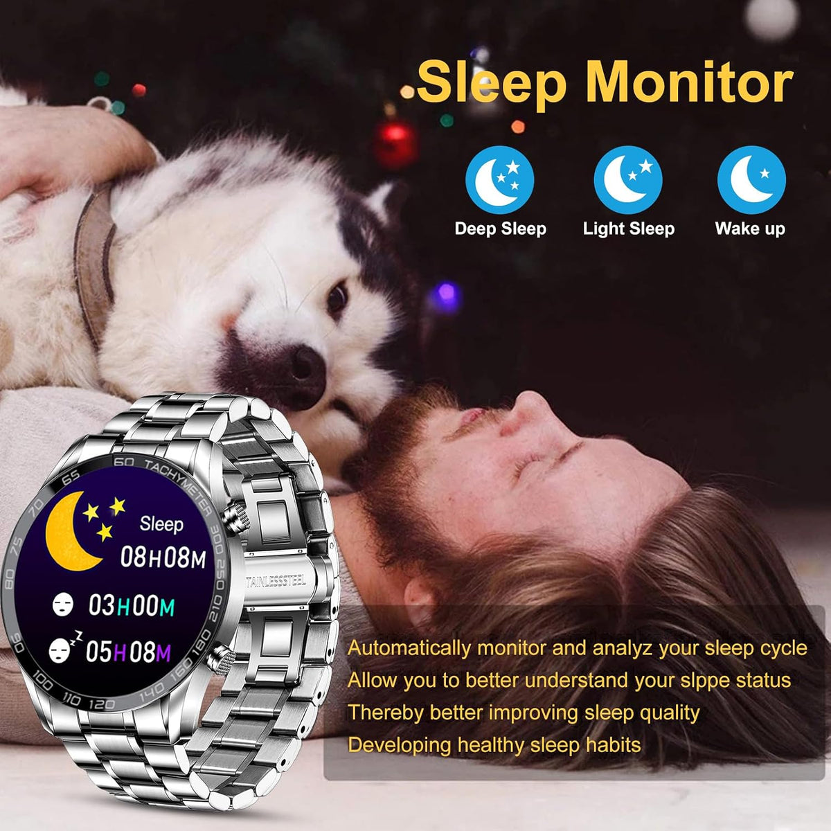 FILIEKEU Reloj inteligente para hombre para Android iOS, llamadas B...