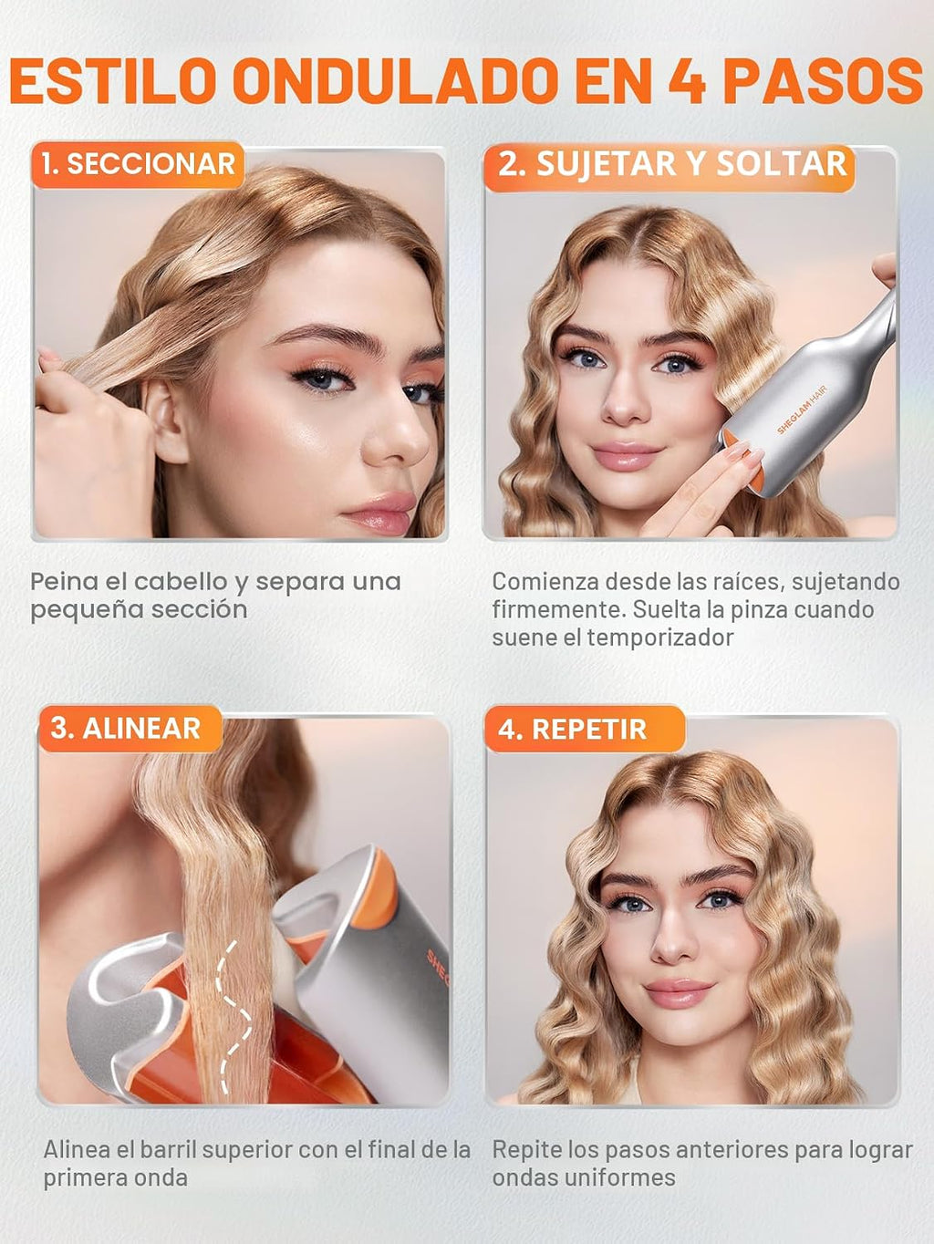SHEGLAM Onduladora profunda de 0.75 pulgadas para cabello corto, li...