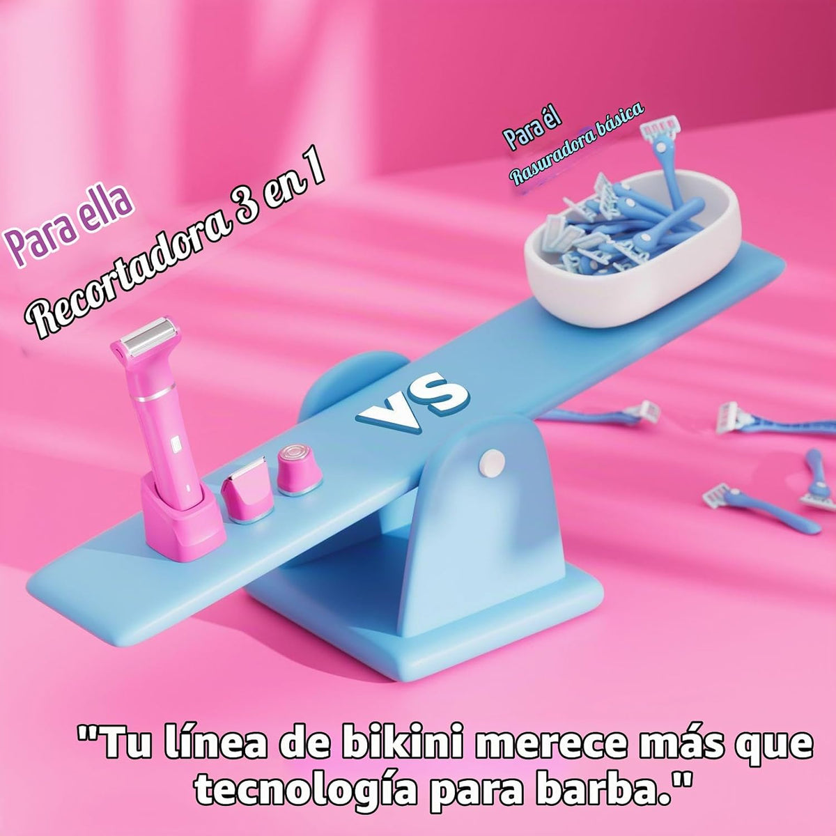 Risina Recortadora de bikini 3 en 1 para mujer, Afeitadora eléctric...