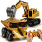 TOPMVP Juego de excavadora y camión volquete RC 2 en 1 con luces y...