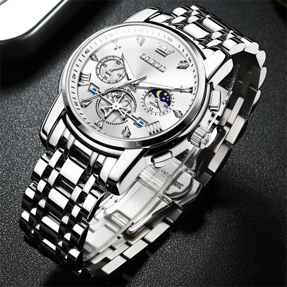 OLEVS Relojes para hombre, resistente al agua, de lujo, gran cara,...