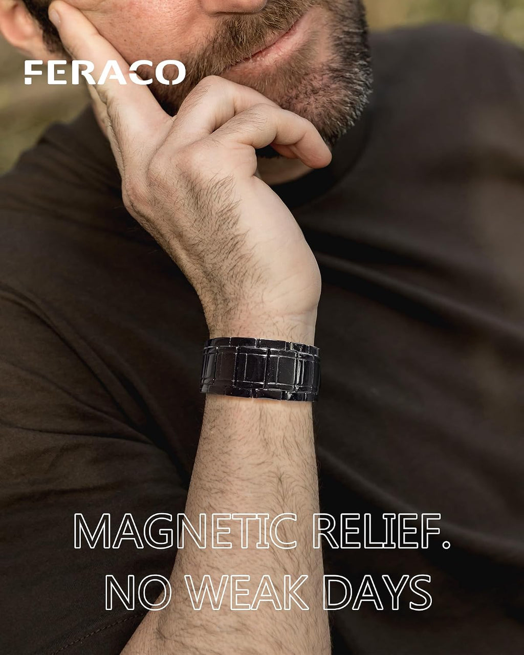 Pulsera de cobre para hombre Feraco, 3 veces más fuerte, pulseras m...